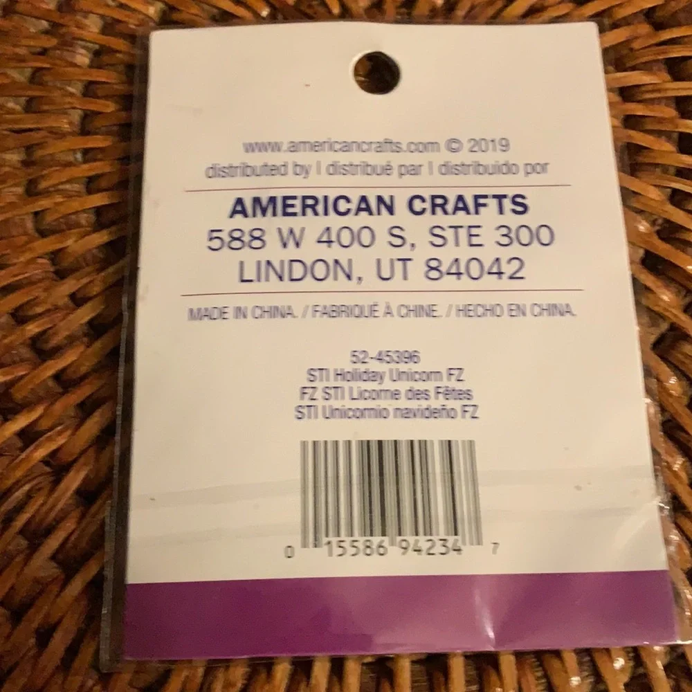 ⭐️ $1 if bundled STICKO Holiday Unicorn Fuzzy Sticker Unicorn with Santa hat NWT